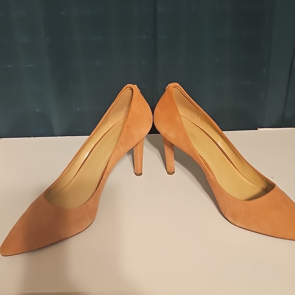 Classic Pointed-Toe Suede Pumps in Camel